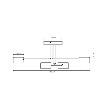 Lampa sufitowa HALO 4 BURGUNDY minimalistyczna, metal