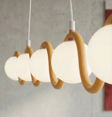 Lampa wisząca SINUS 5 ORANGE OPAL nowoczesna, pomarańczowa