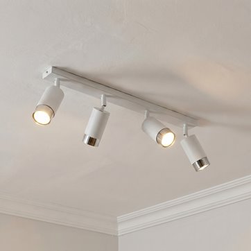 Lampa sufitowa HIRO 4 WH/CHROME tuby, metal, biały/chrom