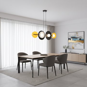 Lampa wisząca VOLUM 6 BL MIX loft, czarna, metal