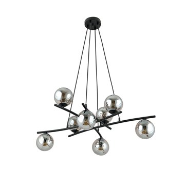 Lampa wisząca ESSA 8 GRAFIT klosze kule DESIGN czarna/grafit