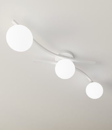 Lampa sufitowa OPUS 3 WH OPAL, plafon, klosz, biały