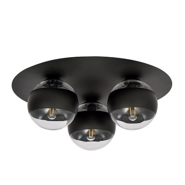Lampa sufitowa SOLAR 3 BLACK/STRIPE plafon czarna/transparen