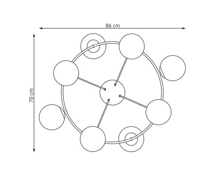 Lampa wisząca AZURA 8 MOKKA OPAL nowoczesna, klosze, beżowa