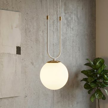 Lampa wisząca GLAM 1 WH/OPAL glamour biała/złota
