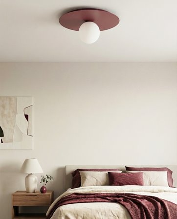 Lampa sufitowa SOLAR 1 BURGUNDY OPAL nowoczesna, burgundowa