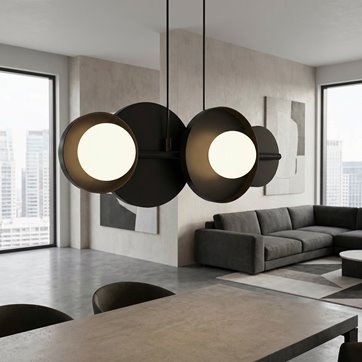 Lampa wisząca MODEL 4 BLACK loft, czarna, metal
