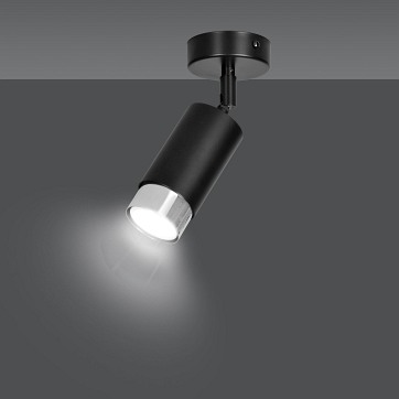 Lampa sufitowa HIRO 1 BL/CHROME tuby metal, czarny/chrom
