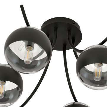 Lampa sufitowa BOSTON 6 BLACK/STRIPE czarna/transparent