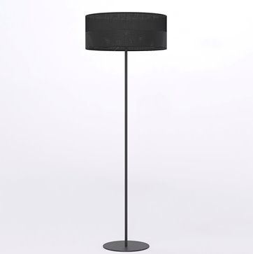 Lampa podłogowa KARBON LP1 BLACK klasyczna, czarna, abażur