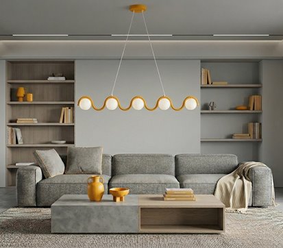 Lampa wisząca SINUS 5 ORANGE OPAL nowoczesna, pomarańczowa