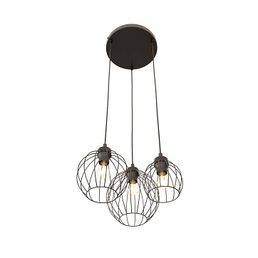 Lampa wisząca NANDO 3PREM BL loft, nowoczesna, czarna