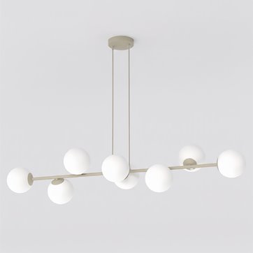 Lampa wisząca MAGNUS 8 MOKKA OPAL nowoczesna, klosz, beżowa