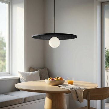 Lampa wisząca CALMA 1 BLACK nowoczesna, czarna, filc