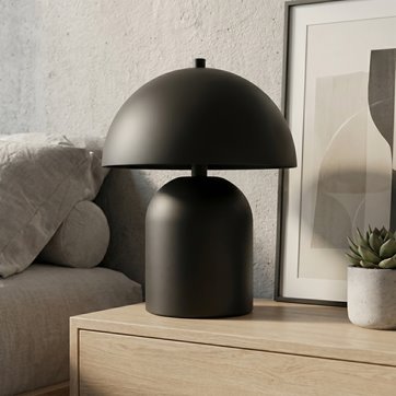 Lampka nocna MUSH LN2 BL BLACK metal, czarna, loft