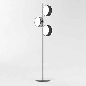Lampa podłogowa DRUMZ LP3 MIX2 nowoczesna, czarna, abażur