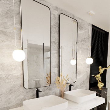 Lampa wisząca GLAM 1 WH/OPAL glamour biała/złota
