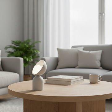 Lampka nocna BOTO LN1 GRAY metal, szara, nowoczesna