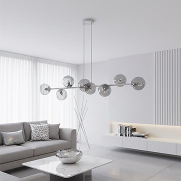 Lampa wisząca MAGNUS 8 GRAY GRAFIT nowoczesna, klosz, szara