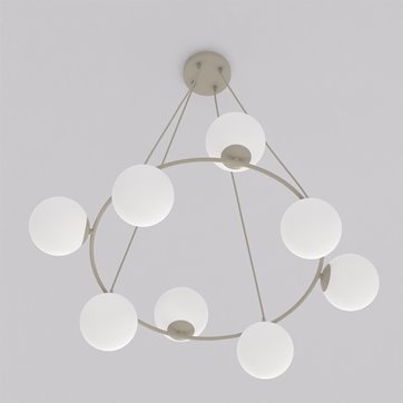 Lampa wisząca AZURA 8 MOKKA OPAL nowoczesna, klosze, beżowa