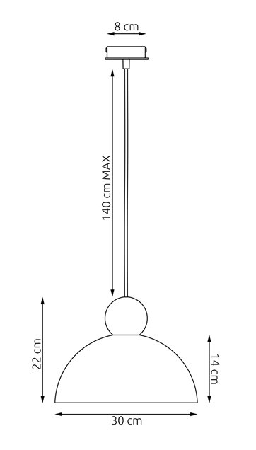 Lampa wisząca KAKI 1M MOKKA nowoczesna, beż, metal drewno