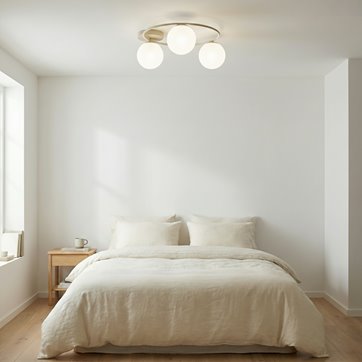 Lampa sufitowa SOPRA 3 MOKKA OPAL plafon klosze beżowa biała