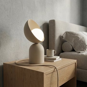 Lampka nocna BOTO LN1 MOKKA metal, beżowa, nowoczesna