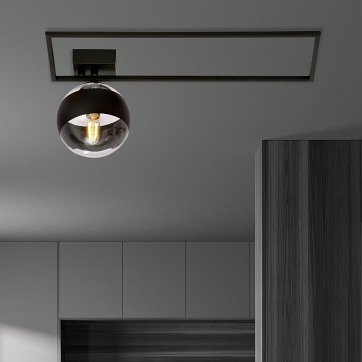 Lampa sufitowa IMAGO 1A BLACK/STRIPE loft, klosz, czarna