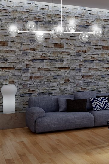 Lampa wisząca ROSSI 8 WH GRAFIT klosz grafit biała