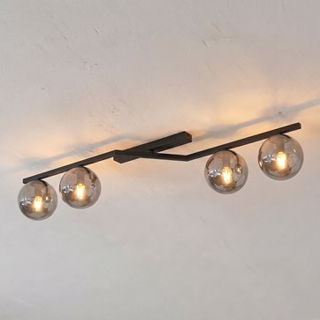 Lampa sufitowa NATON 4 BL GRAFIT plafon, czarna, metal