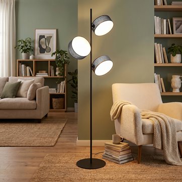 Lampa podłogowa DRUMZ LP3 GRAY nowoczesna, szara, abażur