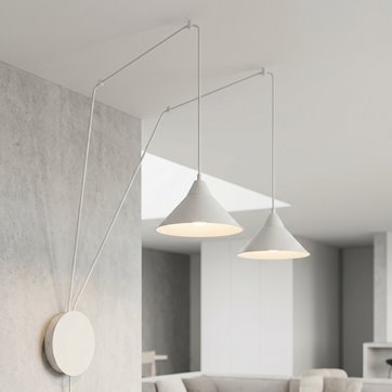 Lampa wisząca ABRAMO 2 WHITE nowoczesna, loft, biała