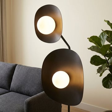 Lampa podłogowa DELULU LP2 BLACK nowoczesna, czarna, metal