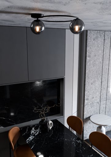 Lampa sufitowa SOPRA 2 BL GRAFIT plafon klosze czarna/grafit