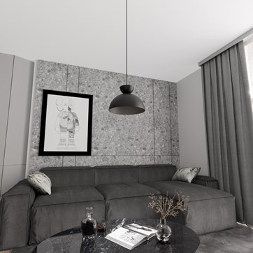 Lampa wisząca LUNARO 1S BL BLACK loft, czarna, metal