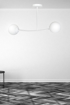 Lampa sufitowa HALLDOR 2 WHITE klasyczna, klosz, biała