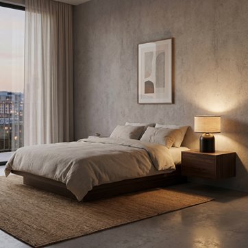 Lampka nocna ASPEN LN1 BLACK/RATTAN wyjątkowa, ponadczasowa