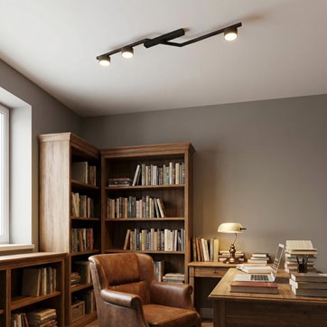 Lampa sufitowa SKAN 3 BLACK plafon, czarna, metal
