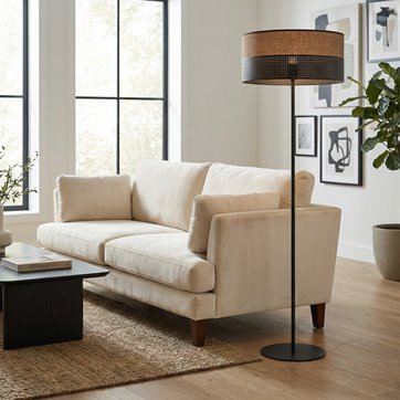 Lampa podłogowa KARBON LP1 BL BROWN brązowa, abażur