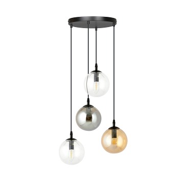 Lampa wisząca COSMO 4 BL PREMIUM MIX loft, klosze kolor mix