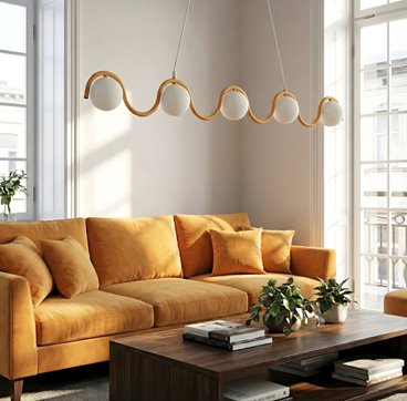 Lampa wisząca SINUS 5 ORANGE OPAL nowoczesna, pomarańczowa