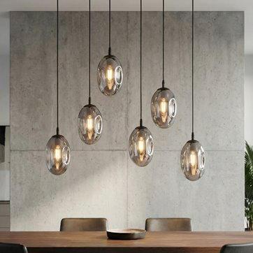 Lampa wisząca ASTRAL 6 BL GRAFIT desing klosze czarny/grafit