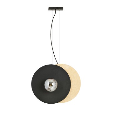 Lampa wisząca SOHO 2 BL GRAFIT designerska, drewno, klosze