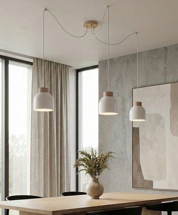 Lampa wisząca KRU 3 WHITE nowoczesna, biała, metal, pająk