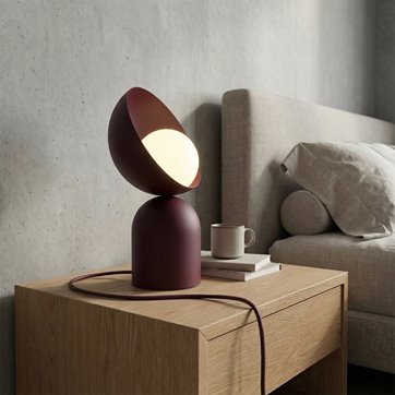 Lampka nocna BOTO LN1 BURGUND metal, burgundowa, nowoczesna