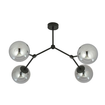 Lampa sufitowa SPACE 4 BL/GRAFIT kule klosze czarna/grafit