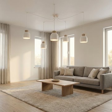 Lampa wisząca KRU 5 WHITE nowoczesna, biała, metal, pająk