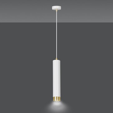 Lampa wisząca KIBO 1 WH/GOLD nowoczesna, tuby, biały, złoty