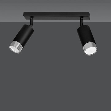 Lampa sufitowa HIRO 2 BL/CHROME tuby, metal, czarny/chrom