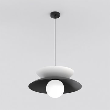 Lampa wisząca NAGOYA 1 BL WHITE loft, japandi, metal